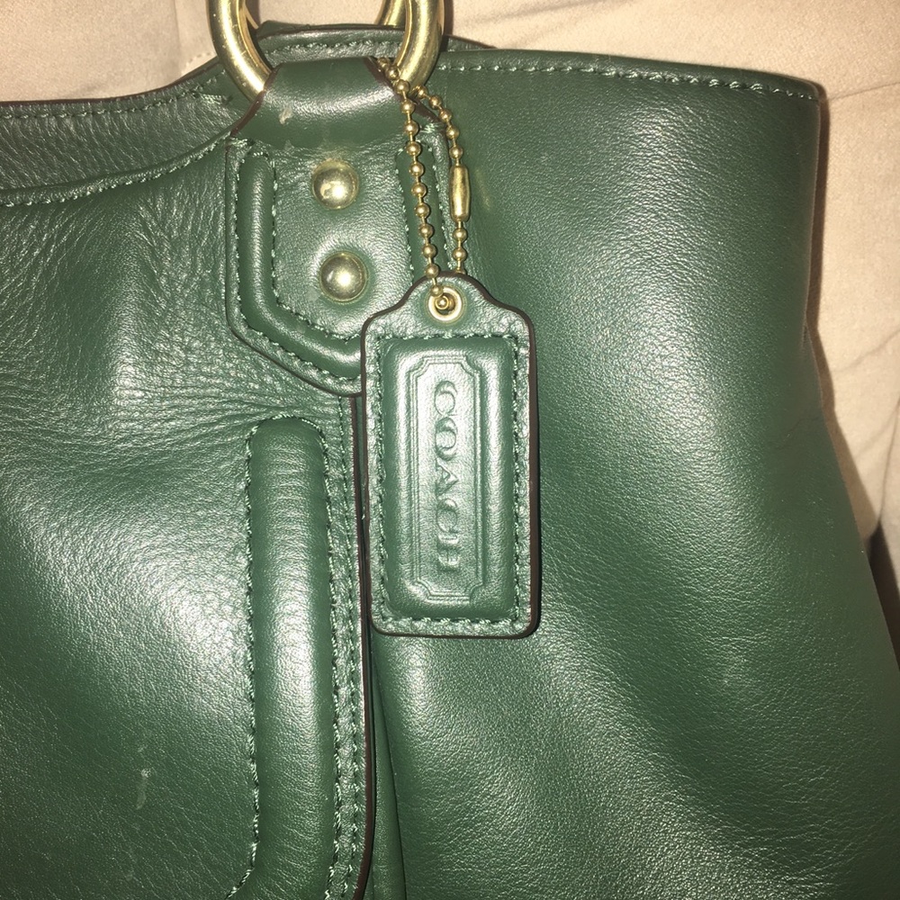 Dark Green Coach Shoulder Bag